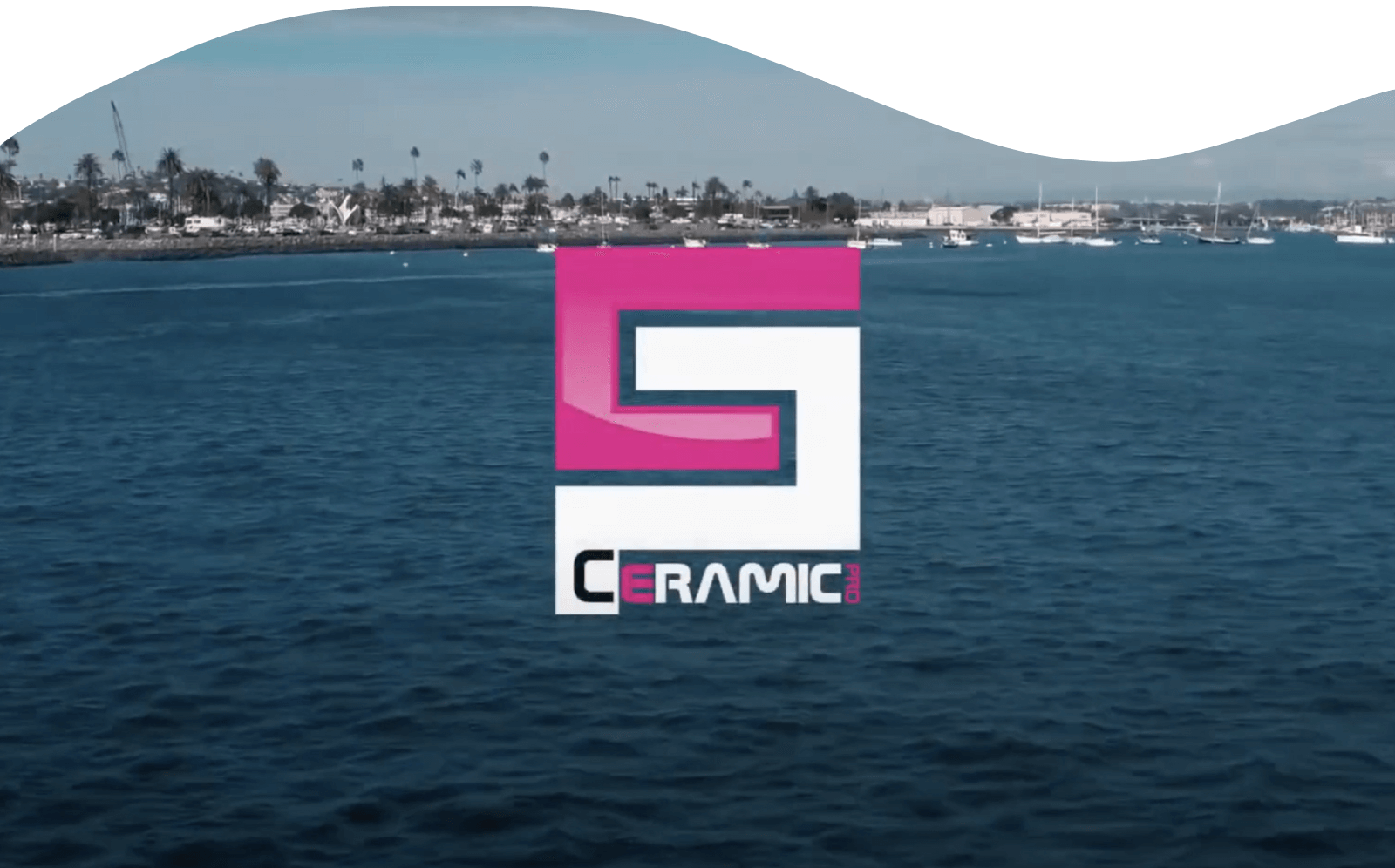 Ceramic Pro logo on ocean background